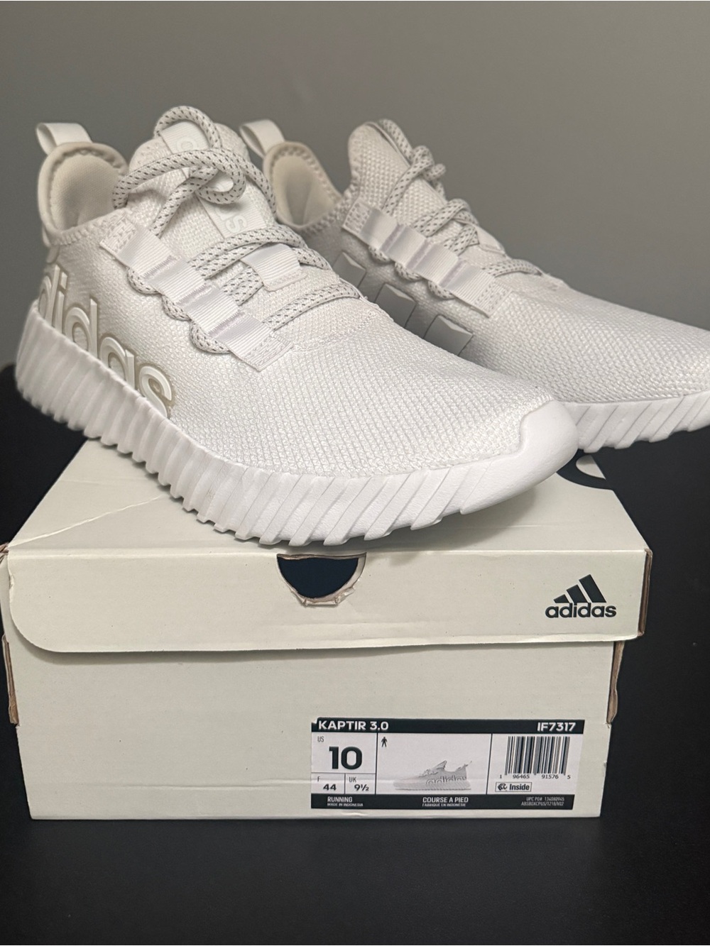 adidas White Knit Kaptir 3.0 Runner Sneakers